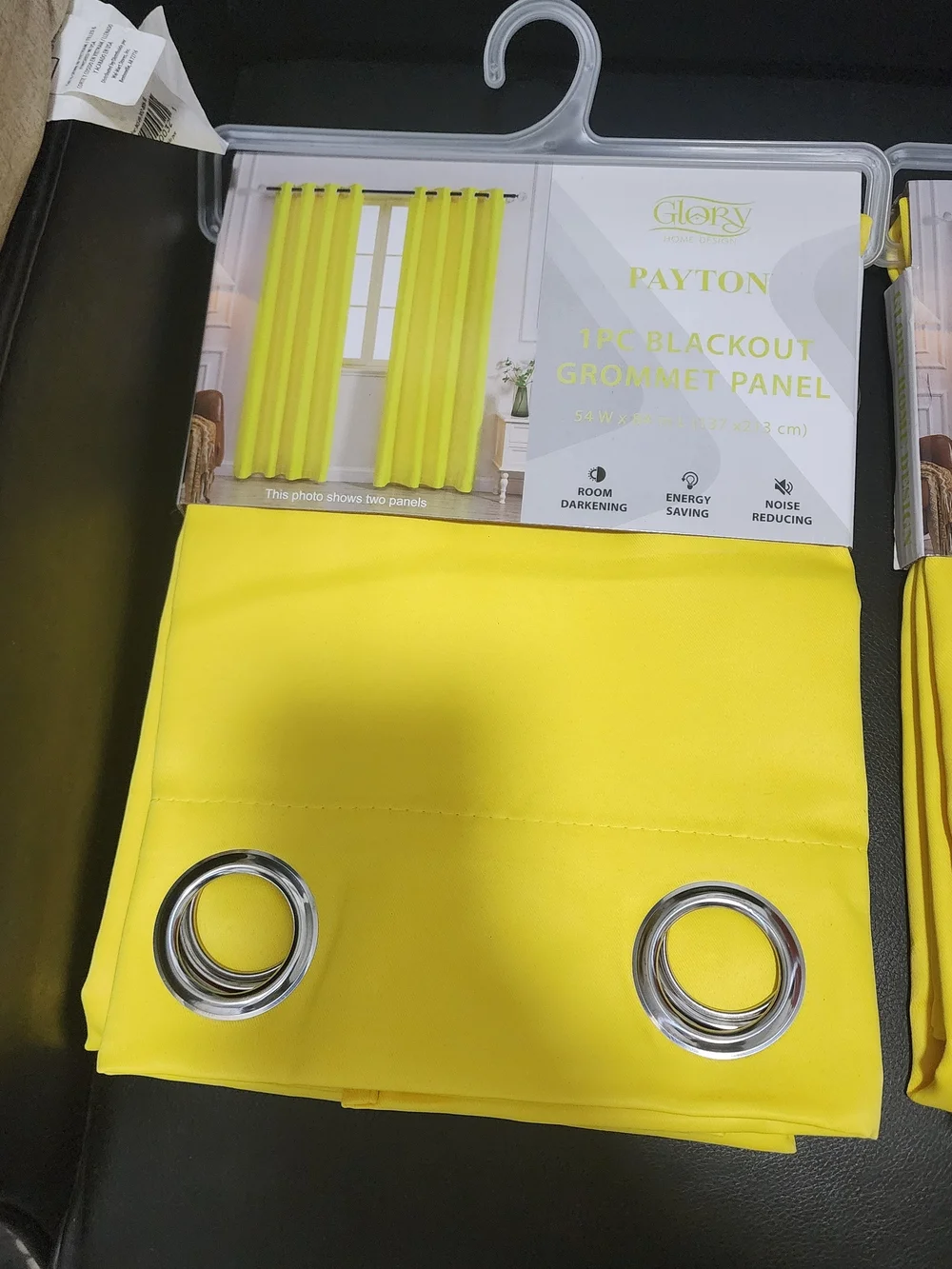 Yellow Blackout Grommet Curtain Panel - Bright Yellow Window Drapery 54x84